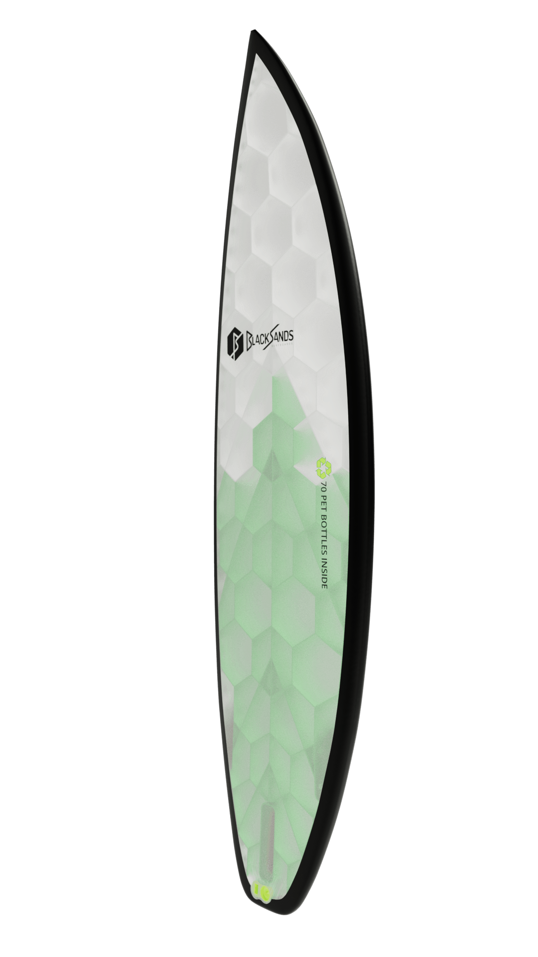 Side view of Obsidian board in green